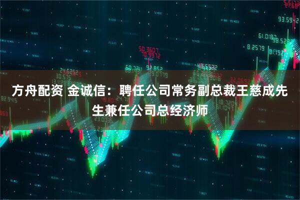 方舟配资 金诚信：聘任公司常务副总裁王慈成先生兼任公司总经济师